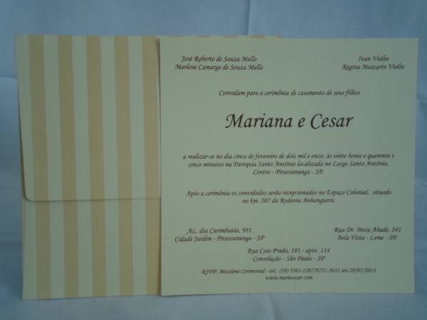 Convite de Casamento Listra