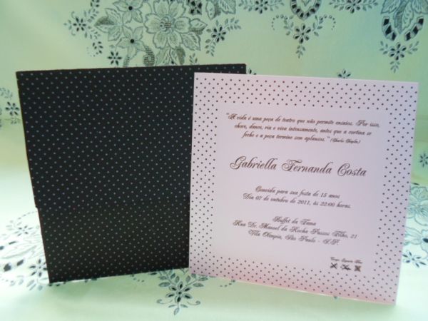 Convite de Casamento ou debutante Poá