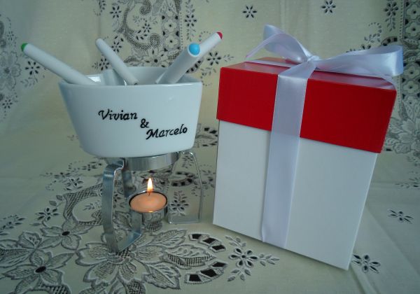 Lembrancinha Fondue de Porcelana