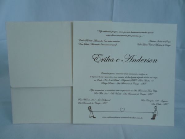 Convite de Casamento Creme