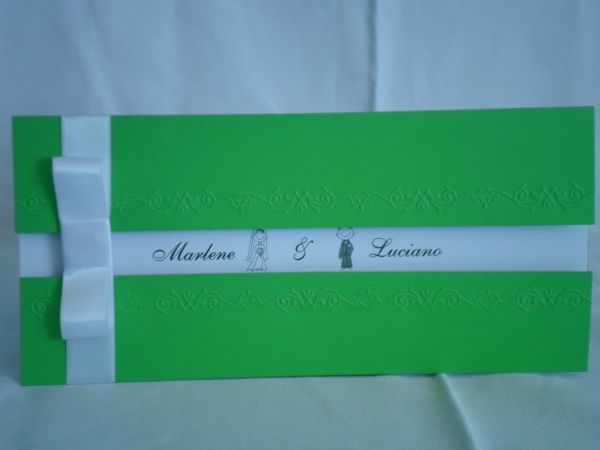 Convite de Casamento Maça Verde e Branco